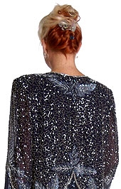 Hand Beaded Full Length Formal Dress — back