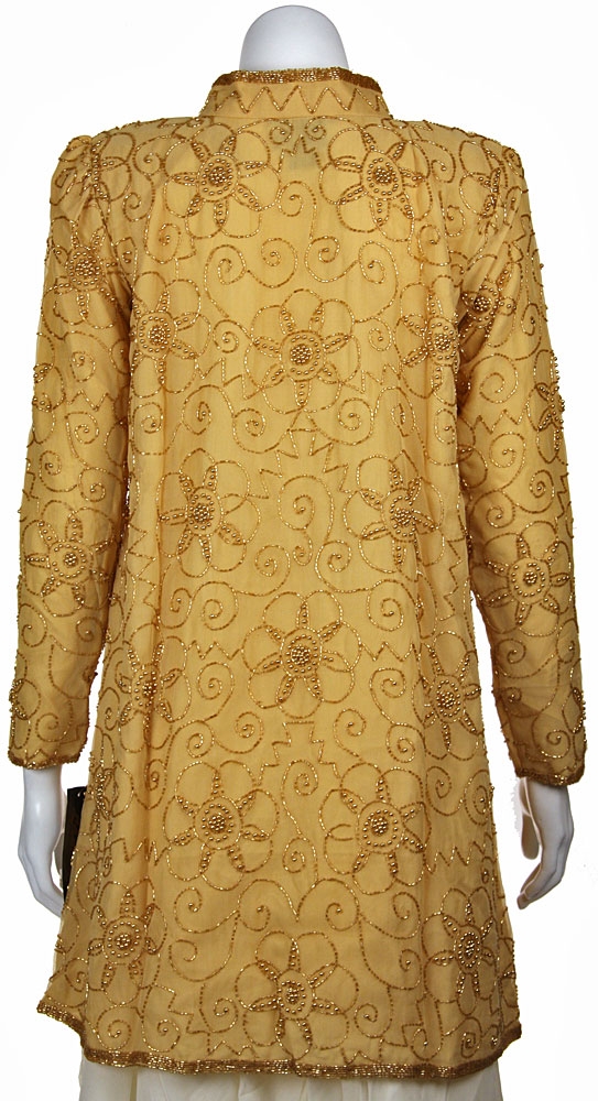 Long Formal Hand Beaded Jacket — back