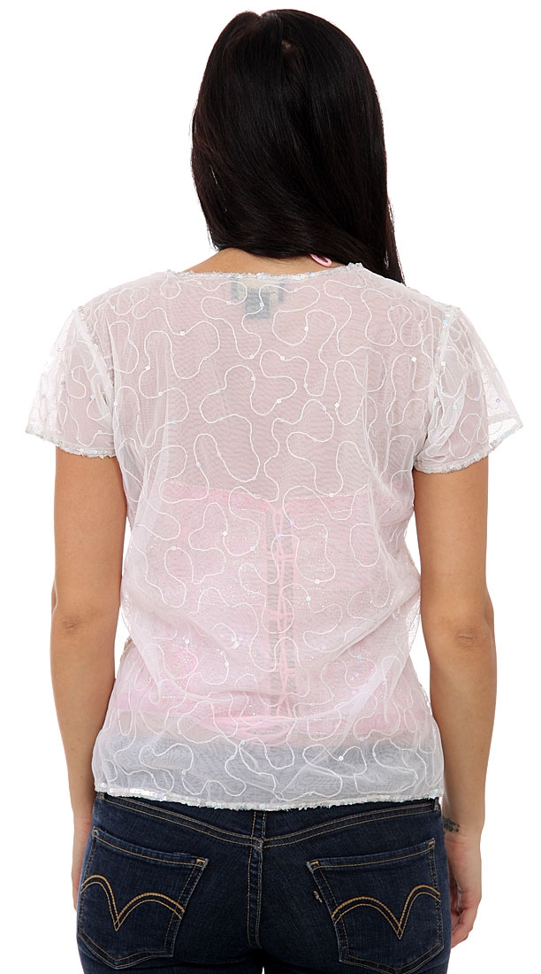 Embellished Waistline Design Hand Beaded/Sequined Top — back