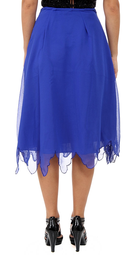Bead Embellished Knee Length Skirt  — back
