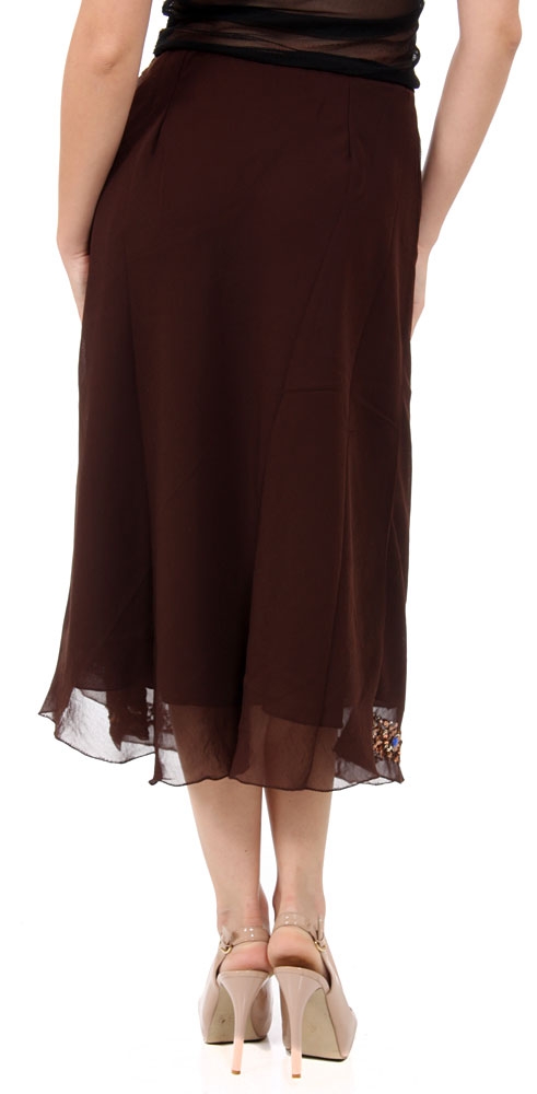 Bead Embellished Tea Length Skirt — back