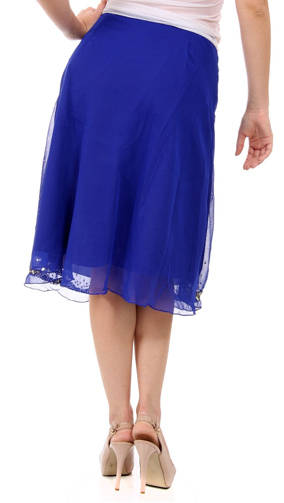 Bead Embellished Tea Length Skirt — back