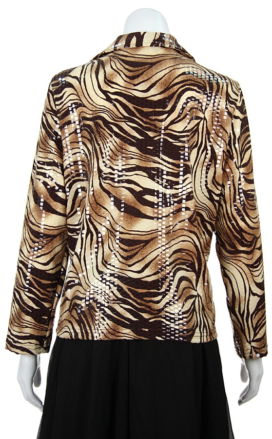 Leopard Print Full Sleeved Zipper Jacket — back
