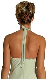 Halter Neck Beaded Formal Dress — back