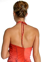 Halter Neck Rouched Party Dress — back