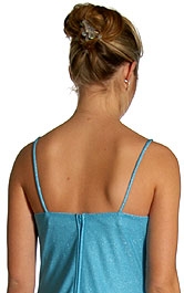 Spaghetti Strapped Asymmetric Pleated Formal Dress — back