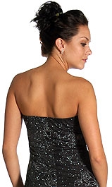 Strapless Asymmetric Layered Cocktail Dress — back