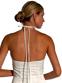 Halter & Brooch A-line Formal Dress — back