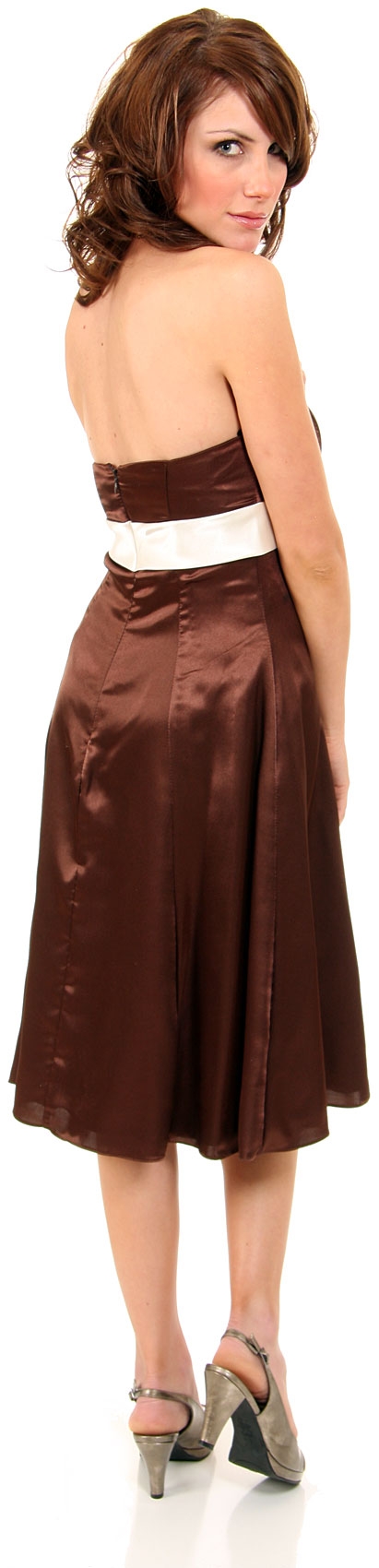 Strapless Bow & Sash Prom Dress — back