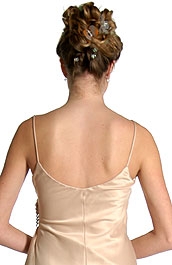 Short Button Satin Dress — back
