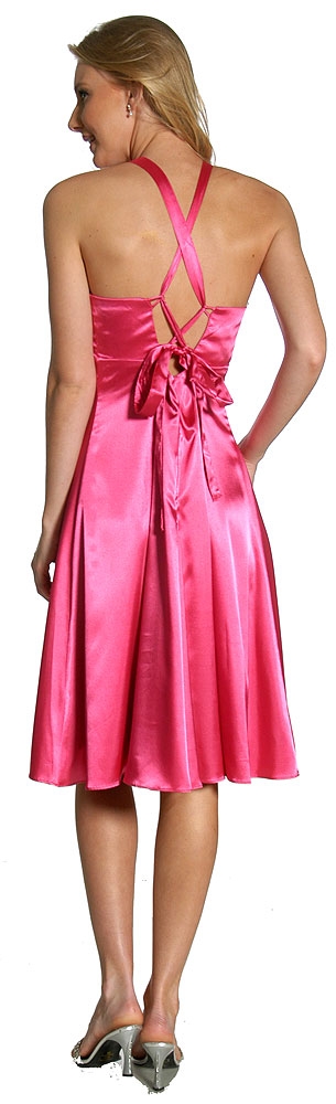 V Neck Short Prom Dress — back