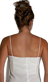 Short Chiffon Dress with Flower Applique — back