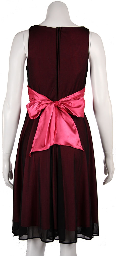 Two-Tone Knee Length Party Dress — back