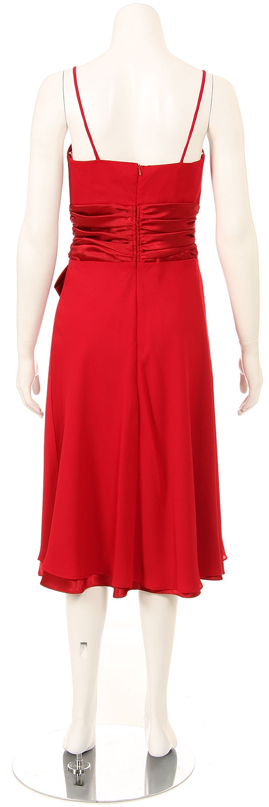 Spaghetti Ribbon Bow Formal Party Dress — back in Red
