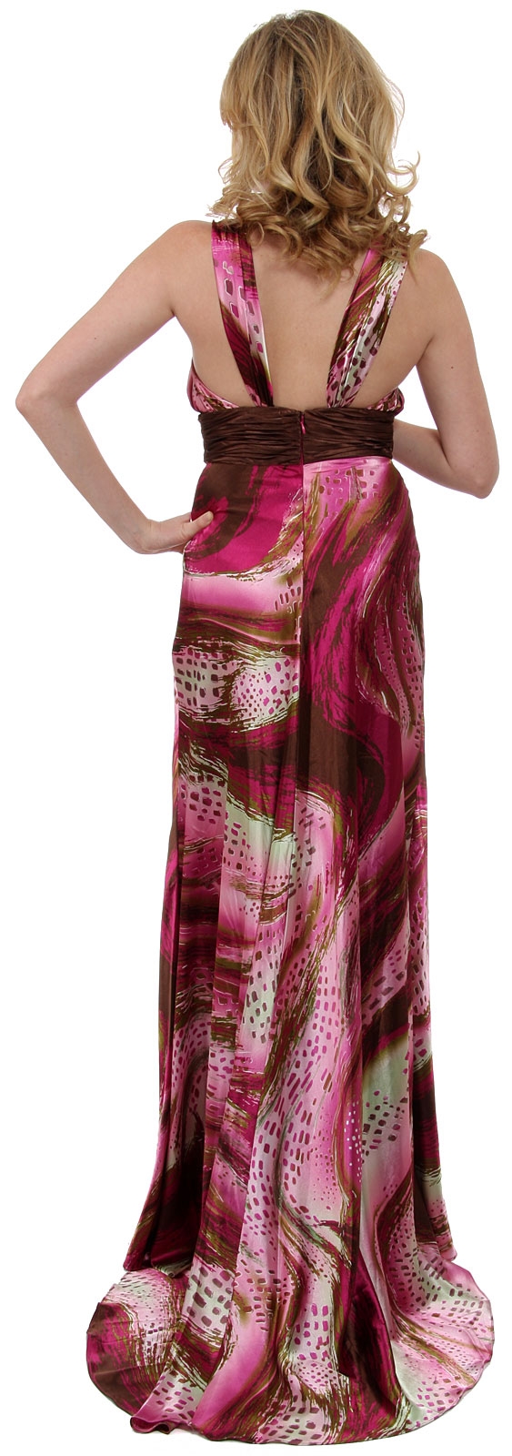 Empire Style Multi Color Full Length Formal Dress — back in Fuchsia