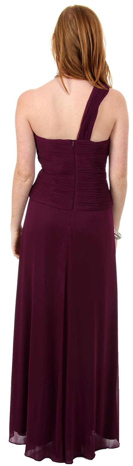 Grecian Single Shoulder Formal Prom Dress — back