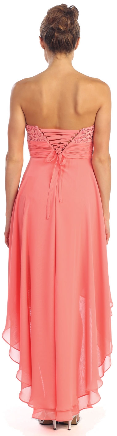 Elegant High-Low Prom Dress with Asymmetrical Hem — back