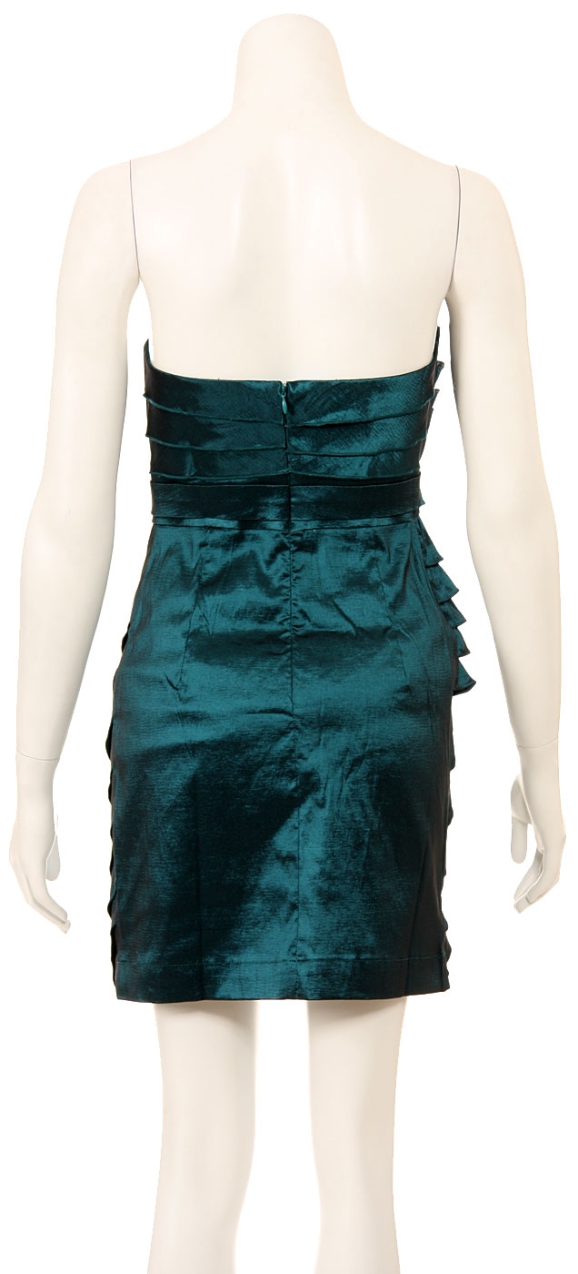 Chic Strapless Ruflle Party Dress — back