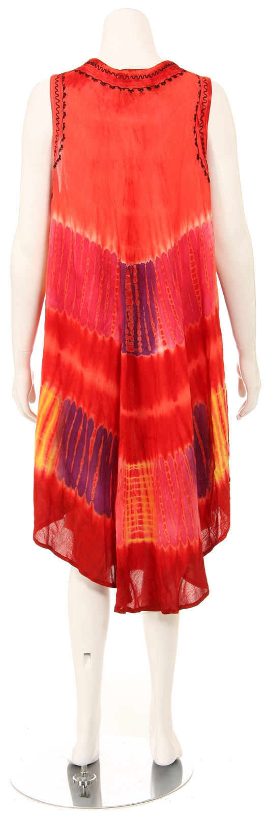 Loose fitted Asymmetrical Tie-Dye Casual Dress — back