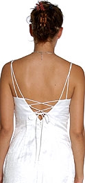 Empire Satin Double Spaghetti Strapped Dress — back