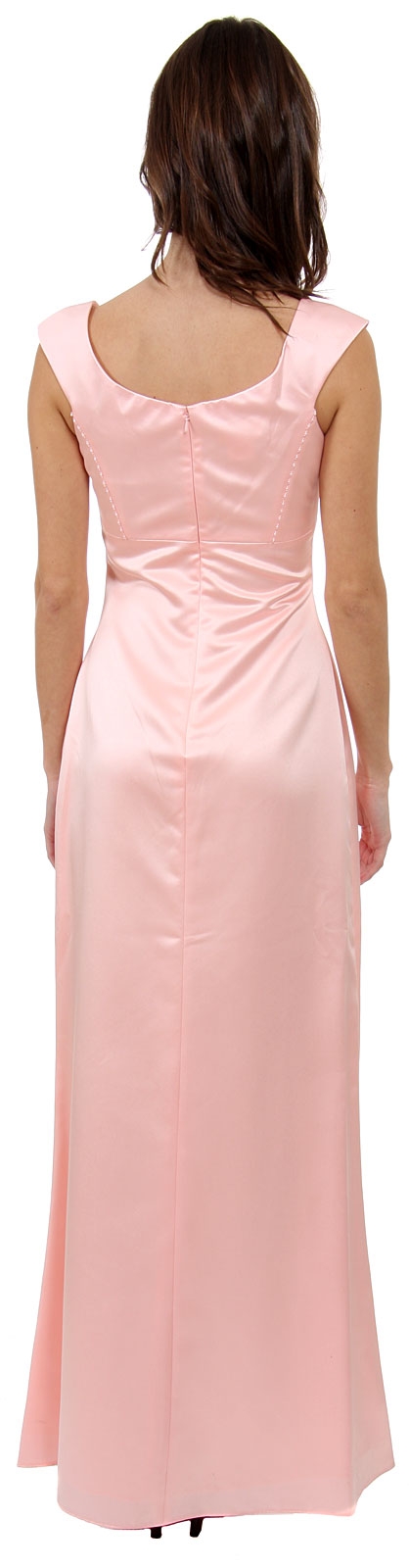 Boat Neck Beaded Bridesmaid Dress — back