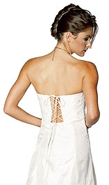 Strapless A-line Beaded Prom Dress — back