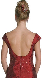 Low Cut Back Beaded Dress — back