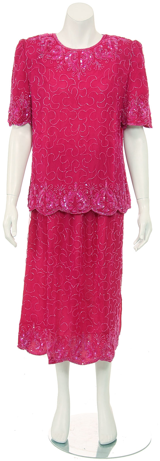 Two Piece Formal Blouse and Skirt Set