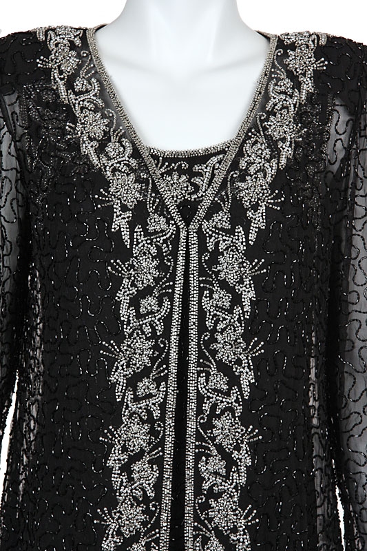 Two Piece Formal Evening Dress Set — in closeup