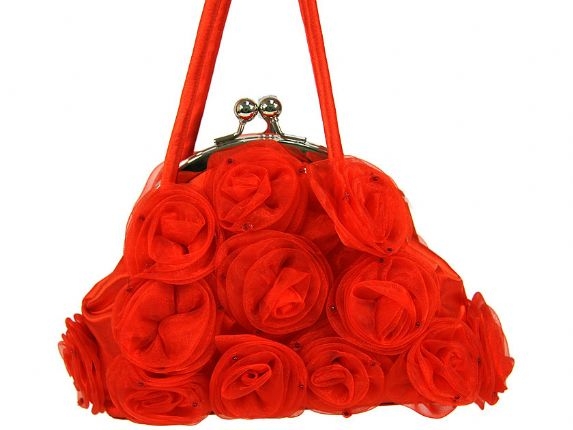 Rose Flower Evening Bag Clasp Style