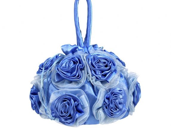 Rose Flower Evening Bag — in Blue