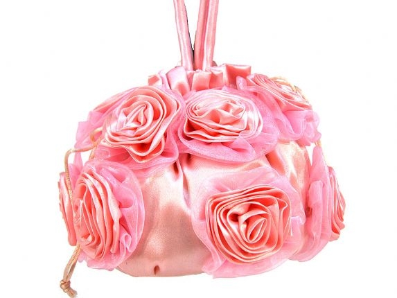 Rose Flower Evening Bag — in Pink