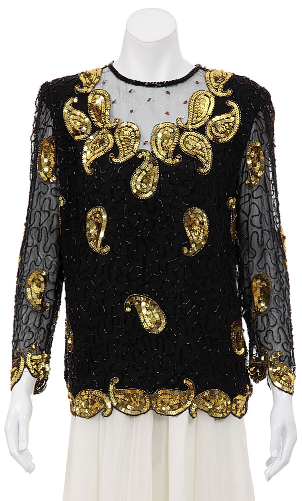 Golden Flares Hand Beaded Blouse