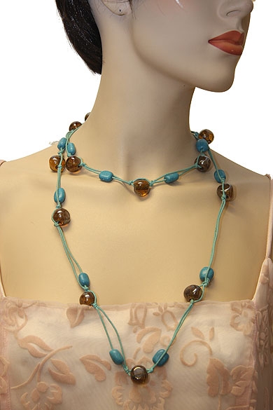 Amber & Turquoise Colored Fashion Necklace