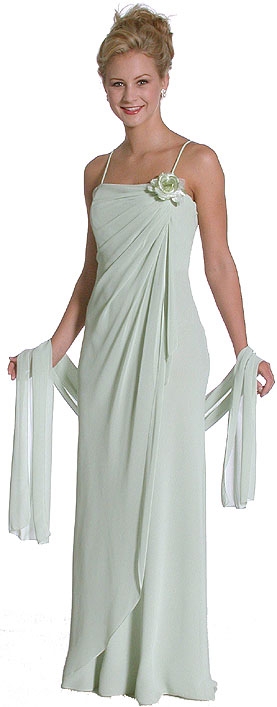Wrap-Around and Flower Polychiffon Formal Dress