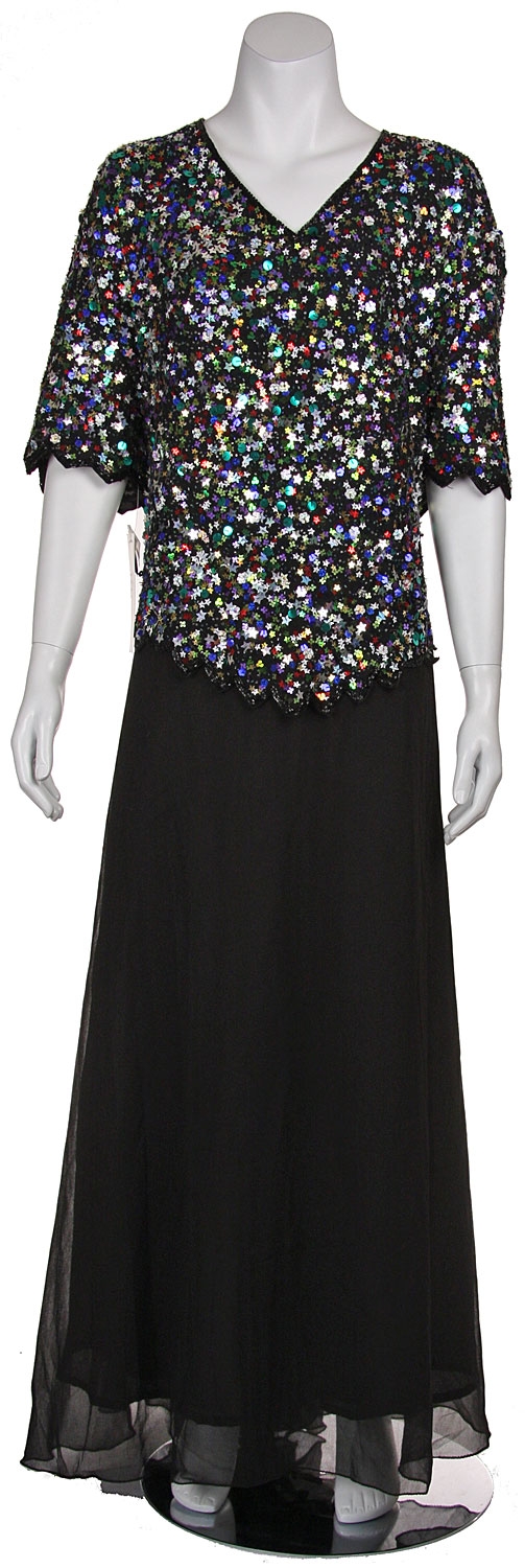 Plus size V-neck Sequined Formal Dress