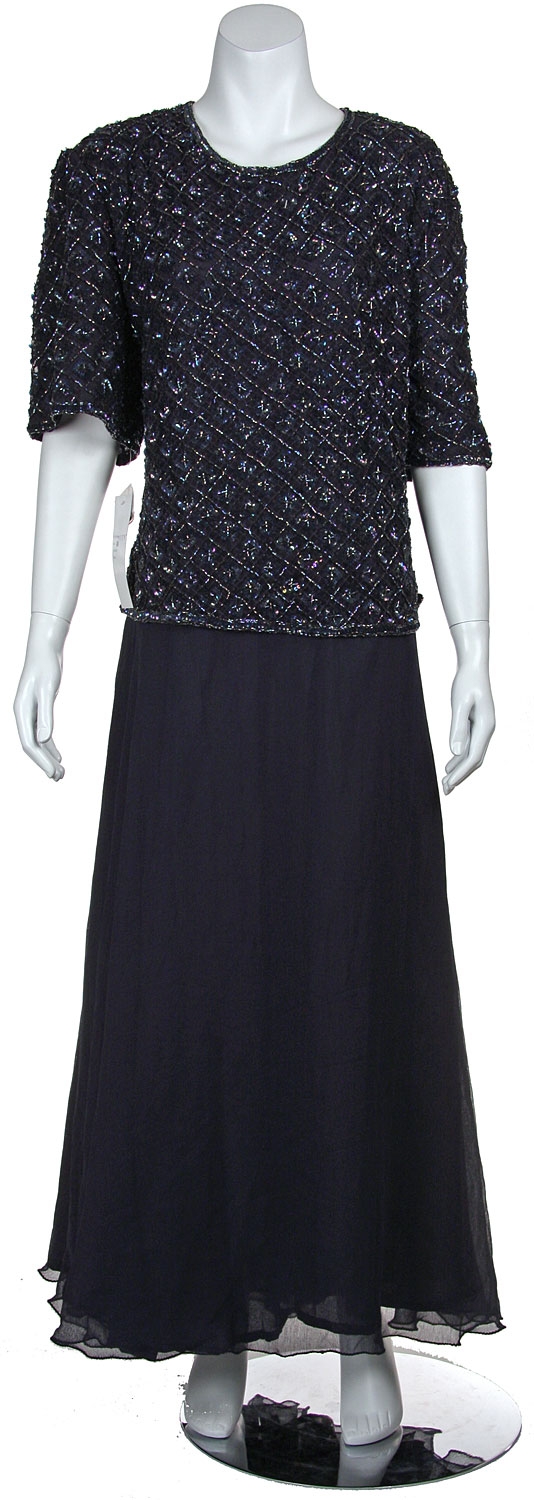 Checker Sequins One Piece Formal Evening Dress
