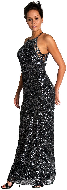 Fully Beaded Round Necked Formal Dress