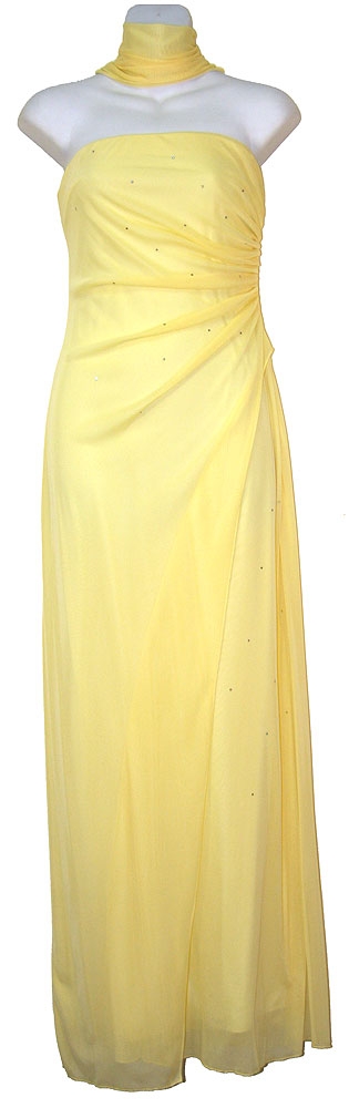 Strapless Rouched Full Length Formal Dress