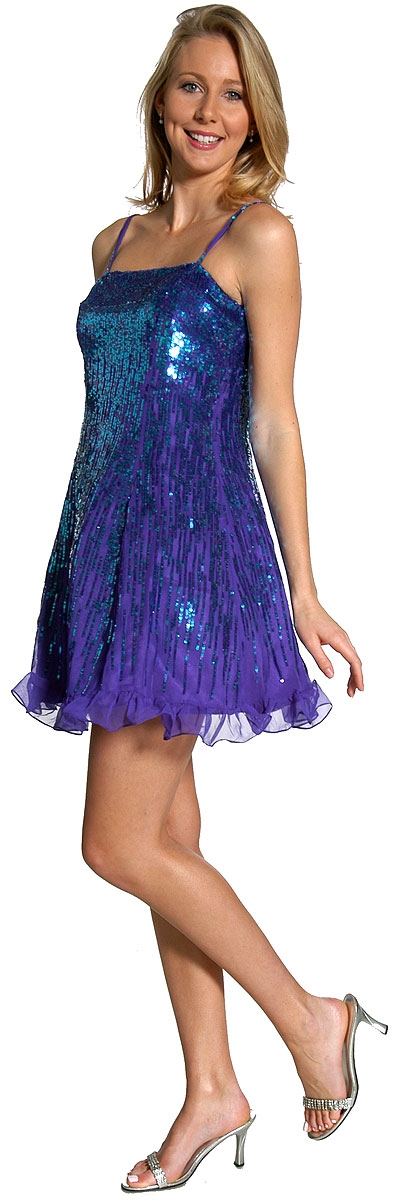 Sequin Glittered Prom Dress — in alternative view
