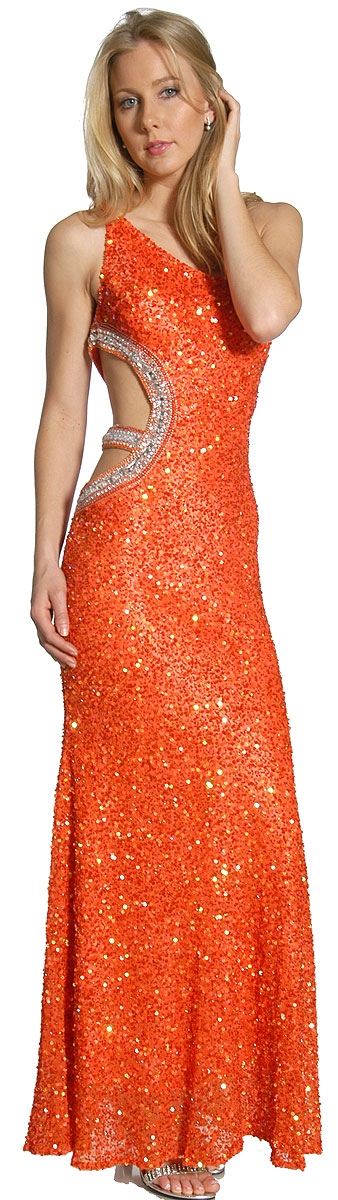 Single Shoulder Beaded Prom Dress — in alt view