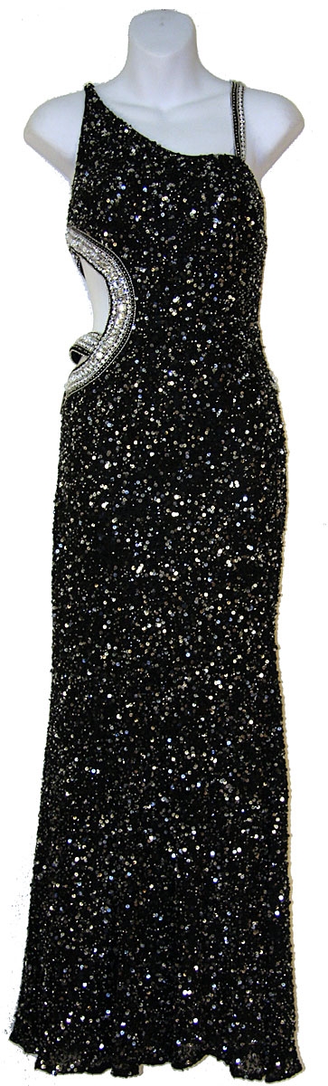 Single Shoulder Beaded Prom Dress — in alt view