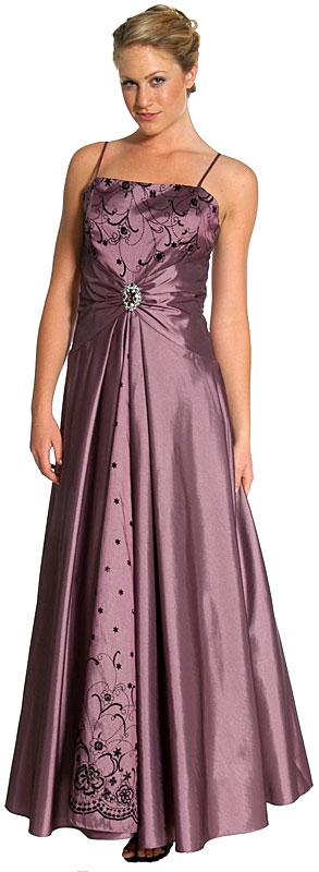 Spaghetti Strapped Long Prom Dress — in Victorian Lilac color