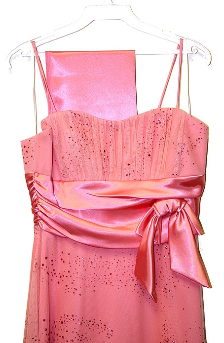 Empire Cut & Glittered Short Cocktail Dress — in Pink