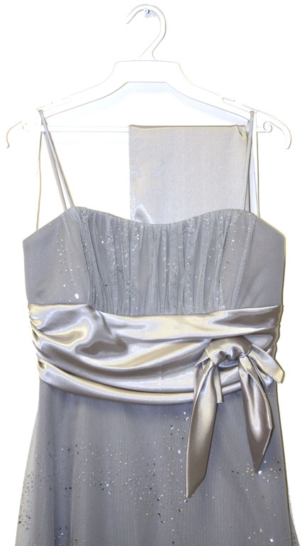 Empire Cut & Glittered Short Cocktail Dress — in Silver