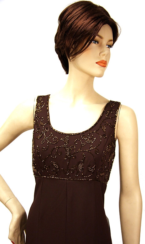 Full Length Beaded with Jacket Formal Dress — in close-up