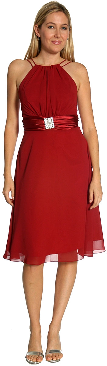 Double Strapped Brooch Party Dress