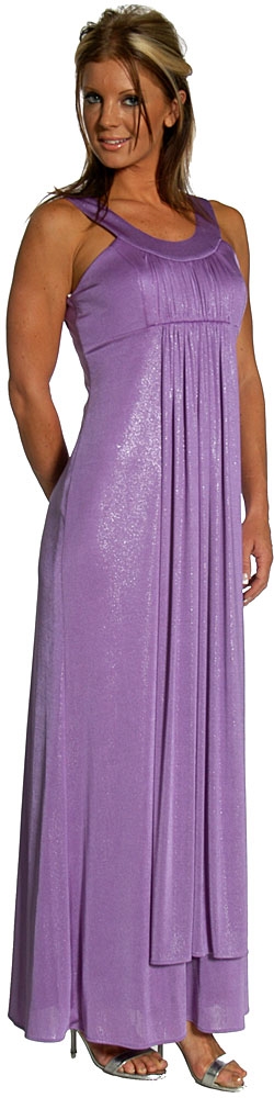 Empire Cut Round Neck Formal Dress with Shirred Sash