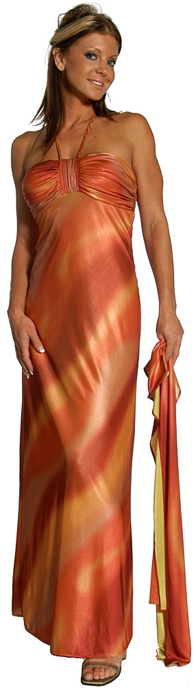 Halter Neck  Shirred Bodice Formal Prom Dress