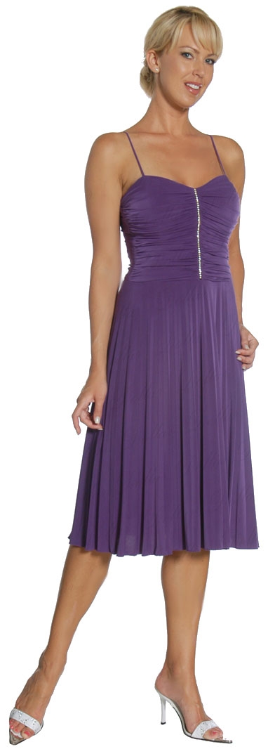 Spaghetti Strap Party Cocktail Dress — in Purple